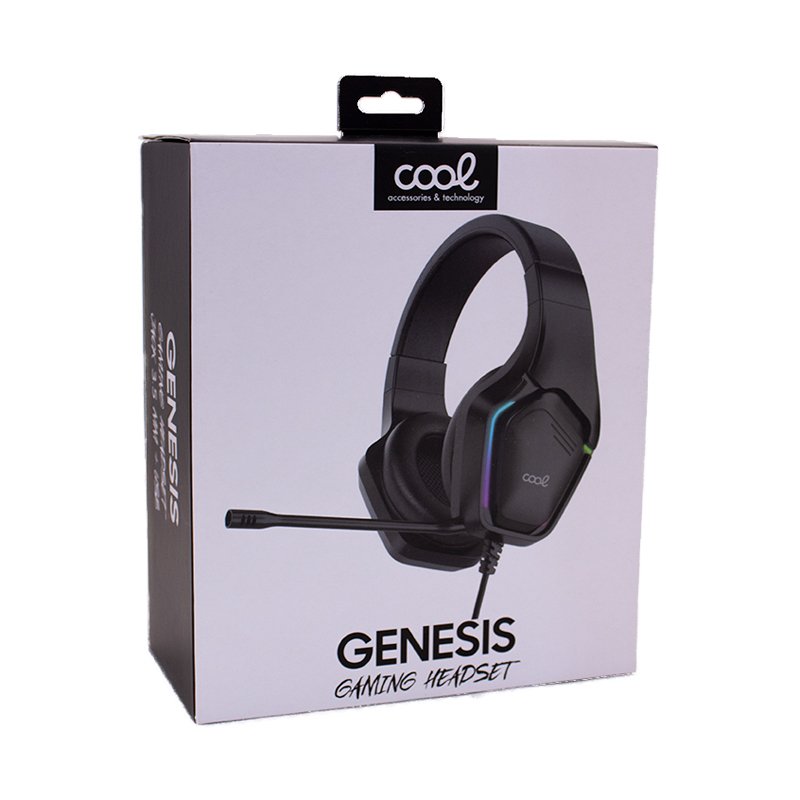 Auriculares Stereo PC / PS4 / PS5 / Xbox Gaming Led RGB COOL Genesis + Adapt. Audio