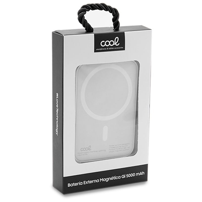 Bateria Externa Universal MAGNÉTICA Power Bank Qi 5000 mAh COOL Blanco