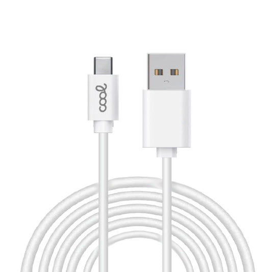 Cable USB Compatible COOL Universal TIPO-C (3 metros) Blanco 2.4 Amp