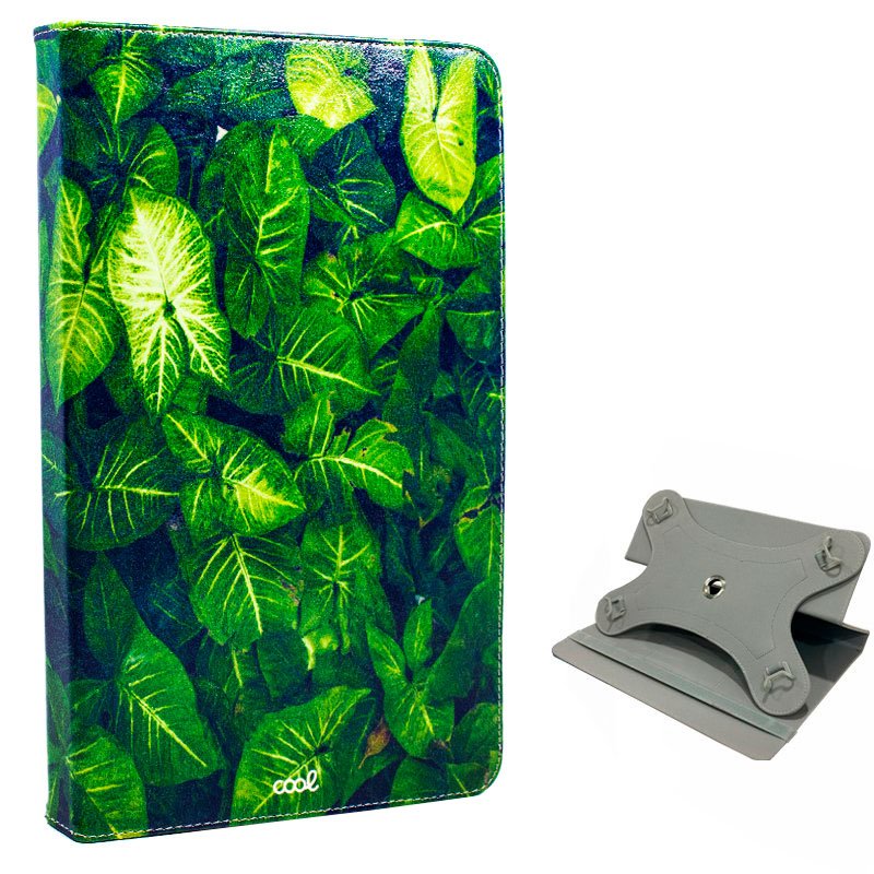 Funda COOL Ebook / Tablet 9.7 - 10.3 pulg Polipiel Hojas Giratoria (Panorámica)