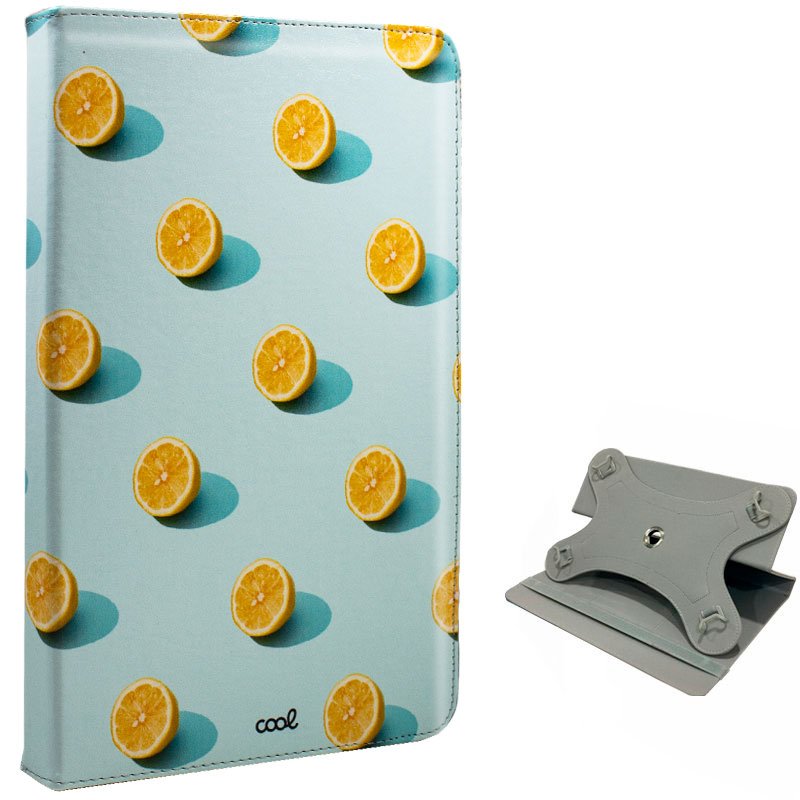 Funda COOL Ebook / Tablet 9.7 - 10.3 pulg Polipiel Limones Giratoria (Panorámica)