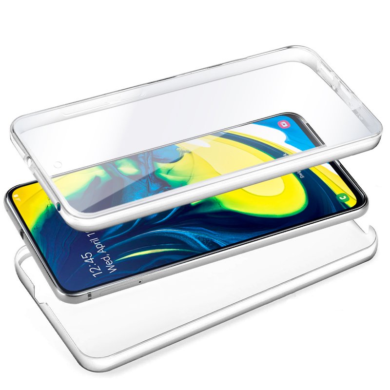Funda COOL Silicona 3D para Samsung A805 Galaxy A80 (Transparente Frontal + Trasera)