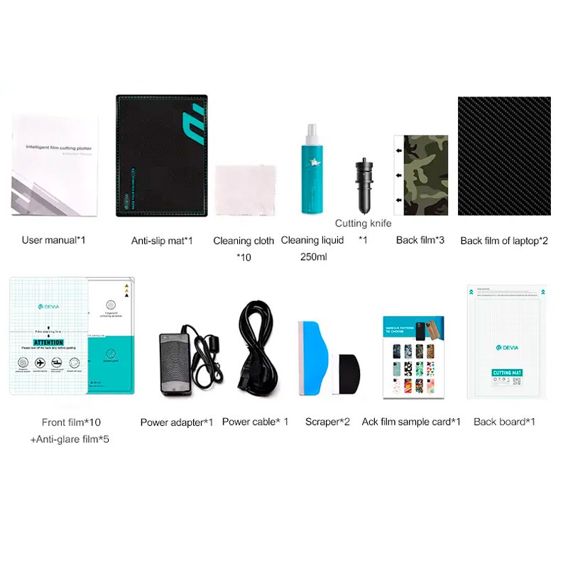 Máquina Plotter V2 Devia Corte Láminas Hasta 15 pulg + Accesorios + 50 Láminas Universales