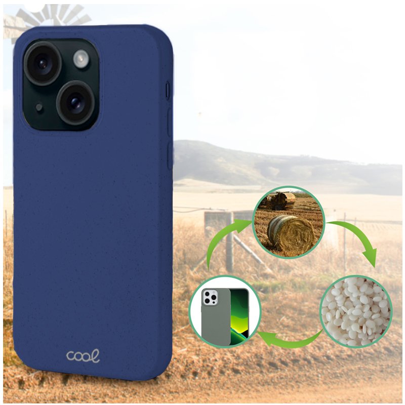 Carcasa COOL para iPhone 15 Eco Biodegradable Marino