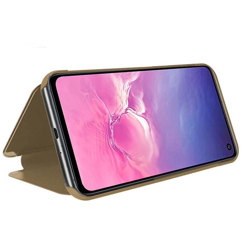 Funda COOL Flip Cover para Samsung G970 Galaxy S10e Clear View Dorado