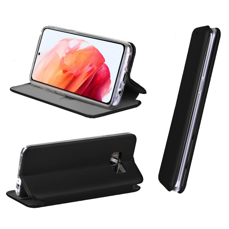 Funda COOL Flip Cover para Samsung G990 Galaxy S21 Elegance Negro