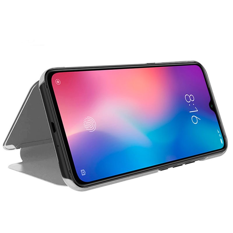 Funda COOL Flip Cover para Xiaomi Mi 9 SE Clear View Plata