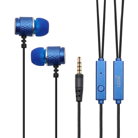 Auriculares 3,5 mm COOL Metalizado Stereo Con Micro Azul