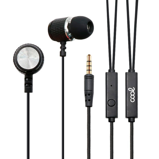 Auriculares 3,5 mm COOL Metalizado Stereo Con Micro Negro