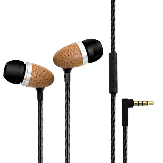 Auriculares 3,5 mm Stereo Con Micro COOL Madera Natural