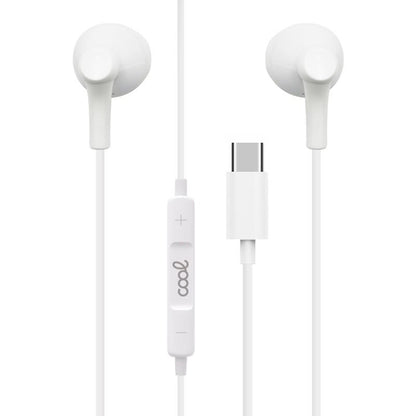 Auriculares Botón COOL Stereo Tipo-C Con Micro (Digital) Blanco