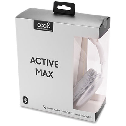 Auriculares Stereo Bluetooth Cascos COOL Active Max Blanco-Plata