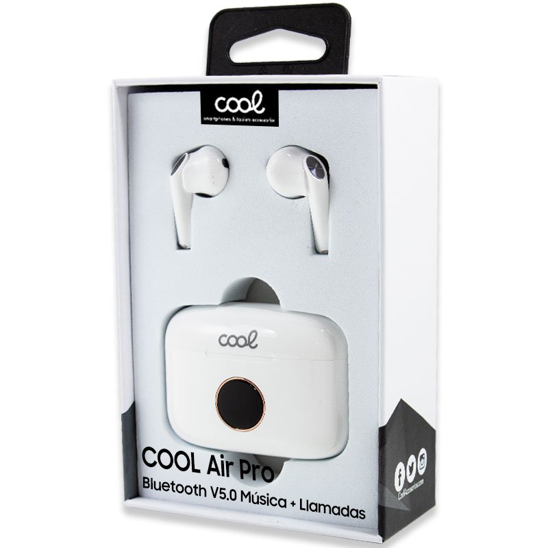 Auriculares Stereo Bluetooth Earbuds Lcd COOL AIR PRO Blanco