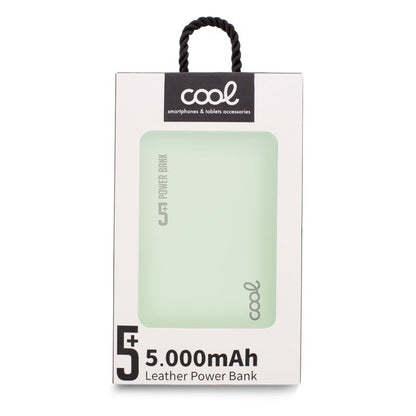 Bateria Externa Power Bank 5000 mAh COOL Leather Verde