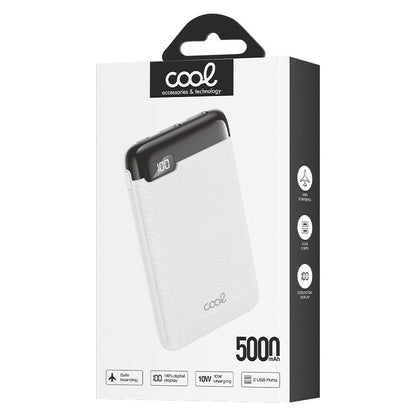 Bateria Externa Power Bank 5000 mAh Display COOL 10W Blanco