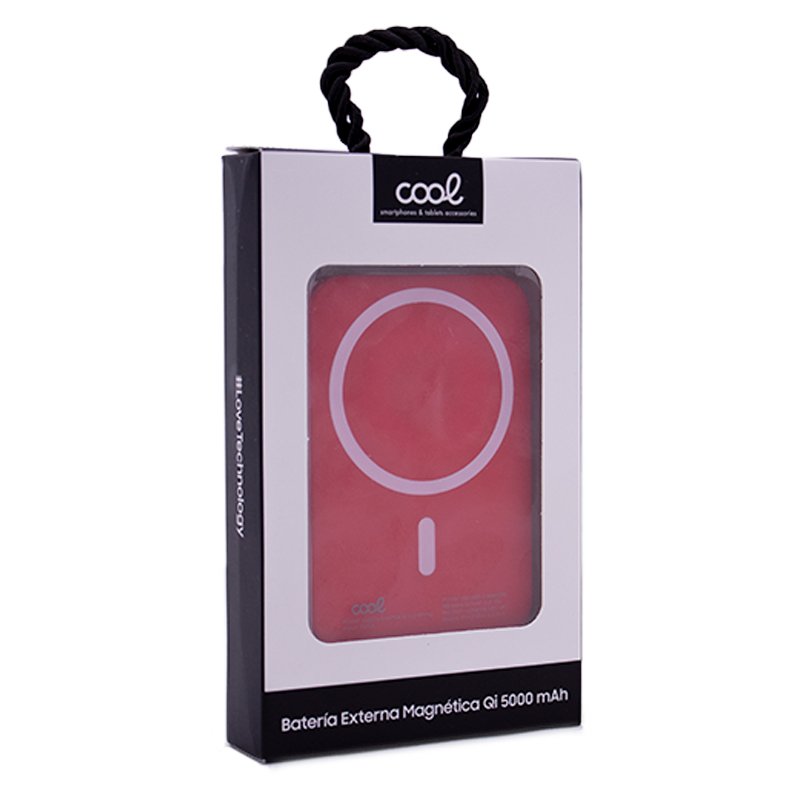 Bateria Externa Universal MAGNÉTICA Power Bank Qi 5000 mAh COOL Rojo