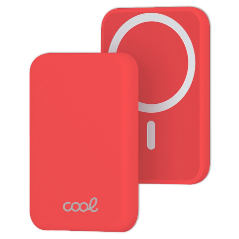 Bateria Externa Universal MAGNÉTICA Power Bank Qi 5000 mAh COOL Rojo