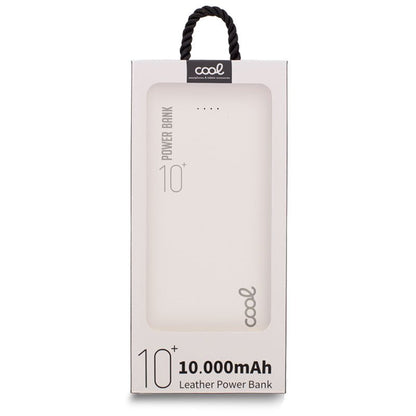 Bateria Externa Universal Power Bank 10.000 mAh (2 x usb / 2.1A) COOL Leather Blanco