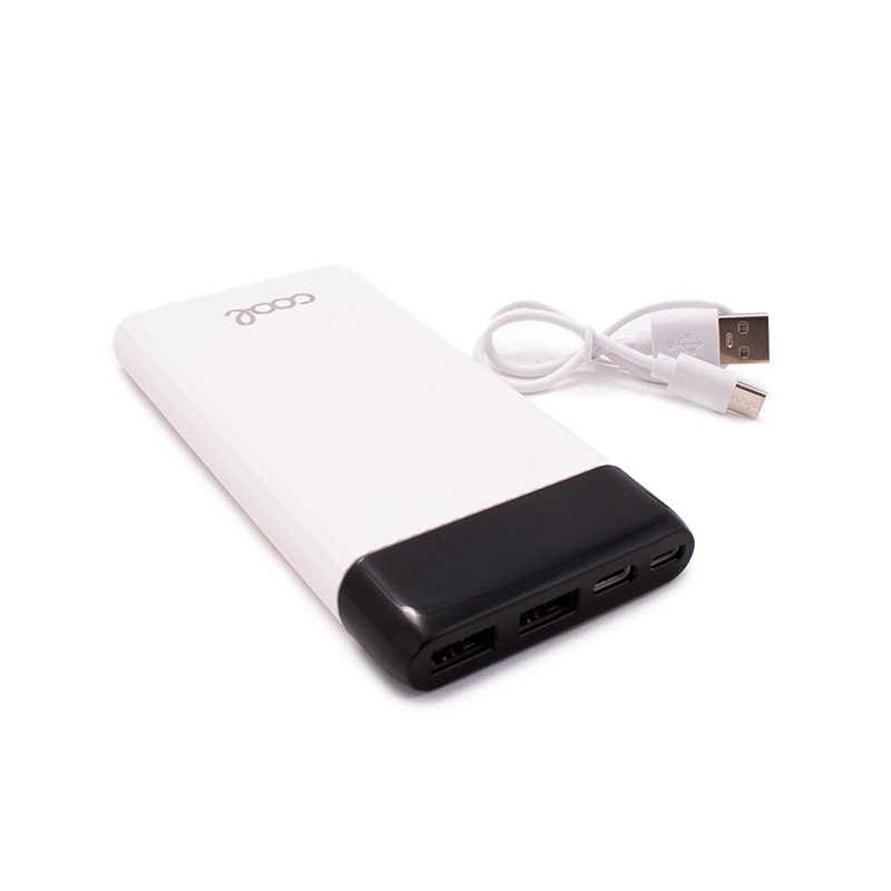 Bateria Externa Universal Power Bank 10.000 mAh (2 x usb / 2A) COOL Waves Blanco