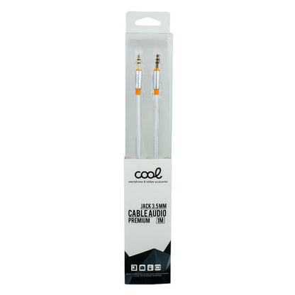 Cable Jack 3.5 mm a Jack 3.5 mm COOL Audio-Audio Nylon Plateado (1m)