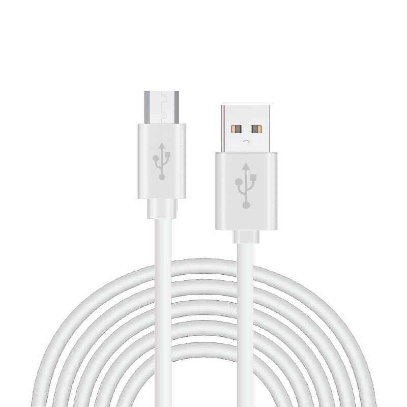 Cable USB Compatible COOL Universal (micro-usb) 3 metros Blanco 2.4 Amp