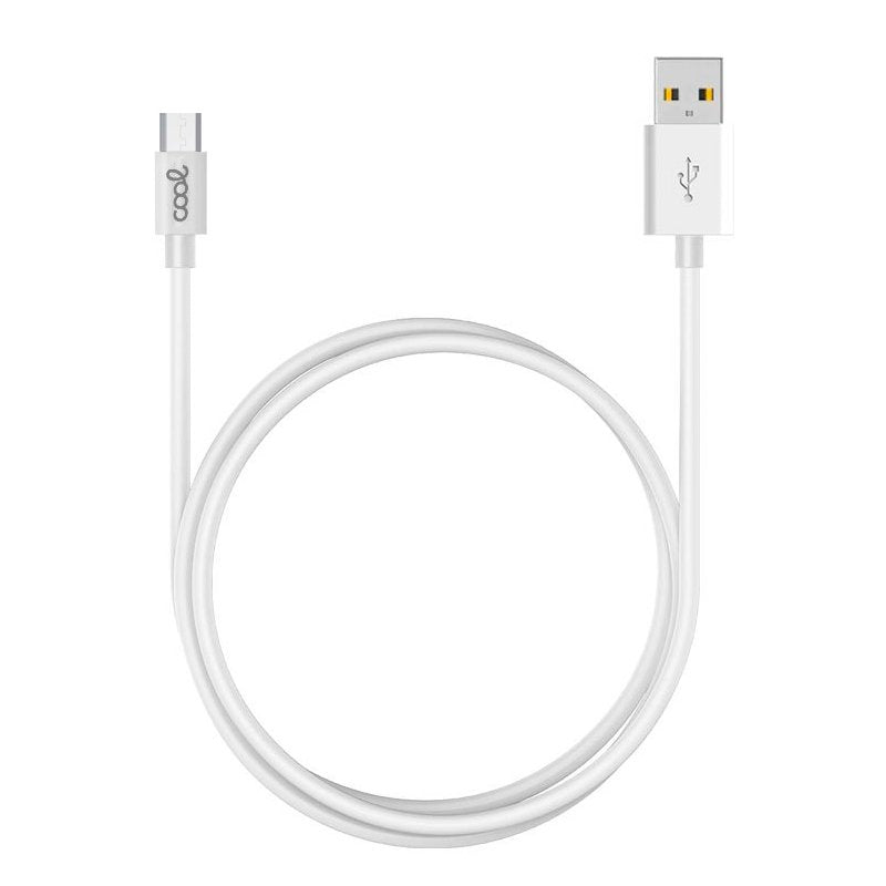 Cable USB Compatible COOL Universal (micro-usb) 3 metros Blanco 2.4 Amp