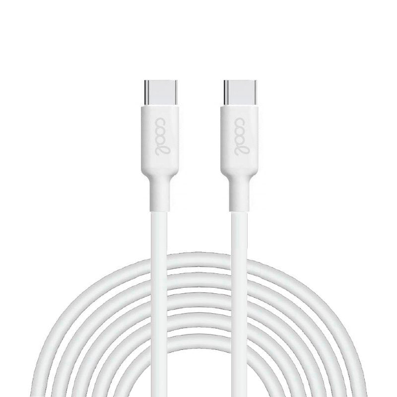 Cable USB Compatible COOL Universal TIPO-C a TIPO-C (3 metros) Blanco 3 Amp