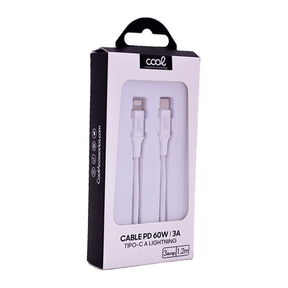 Cable USB COOL Nylon Universal Tipo C a Lightning (1.2 metros)