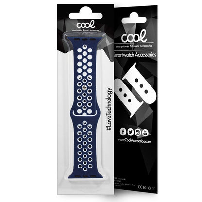 Correa COOL para Apple Watch Series 1 / 2 / 3 / 4 / 5 / 6 / 7 / 8 / 9 / SE (38 / 40 / 41 mm) Sport Azul