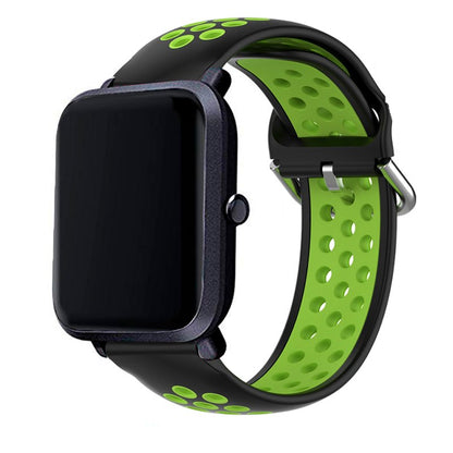 Correa Universal 20mm Amazfit Bip / GTS / Bip Lite / Huawei / Samsung / COOL Goma Negro-Verde