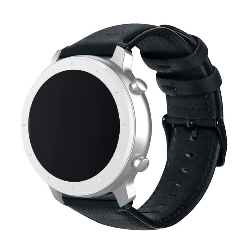 Correa Universal 20mm Amazfit Bip / GTS / Bip Lite / Huawei / Samsung / COOL Polipiel Negro