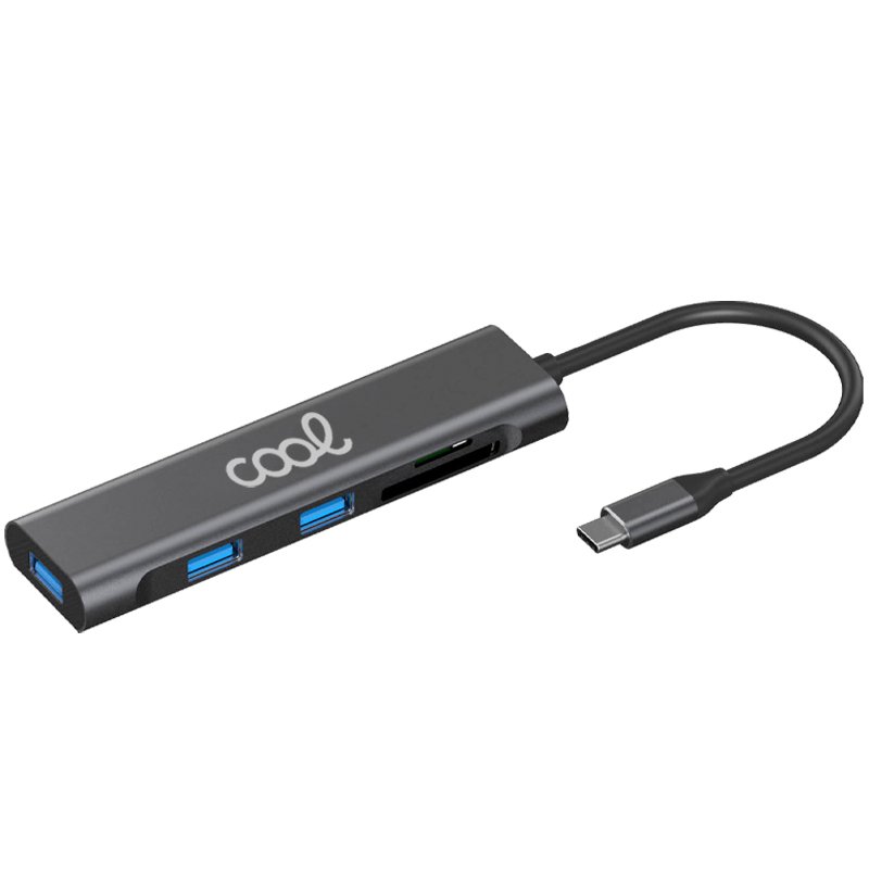 Hub Tipo-C Universal COOL 5 en 1 Aluminio (3 x USB 3.0 + SD + Micro SD)