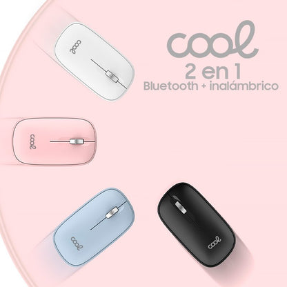 Ratón Inalámbrico COOL Slim Silencioso 2 en 1 (Bluetooth + Adap. USB) Negro