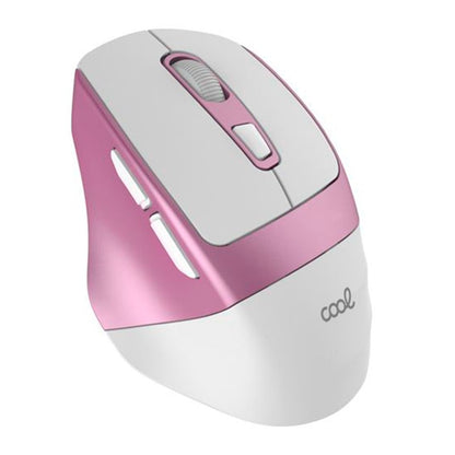 Ratón Inalámbrico Silencioso COOL Ergonomic Rosa-Blanco