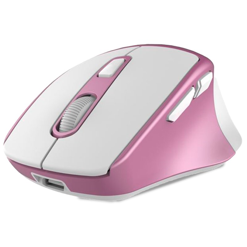 Ratón Inalámbrico Silencioso COOL Ergonomic Rosa-Blanco