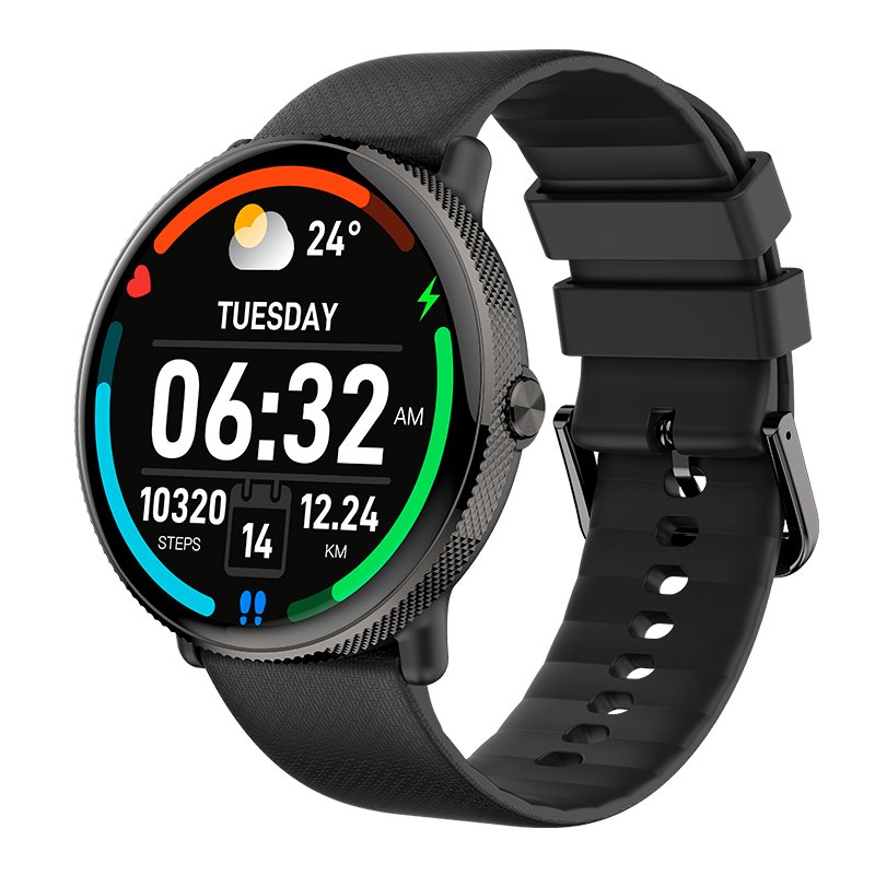 Smartwatch COOL Pantalla AMOLED Forever Silicona Negro (Llamadas, Salud, Deporte)