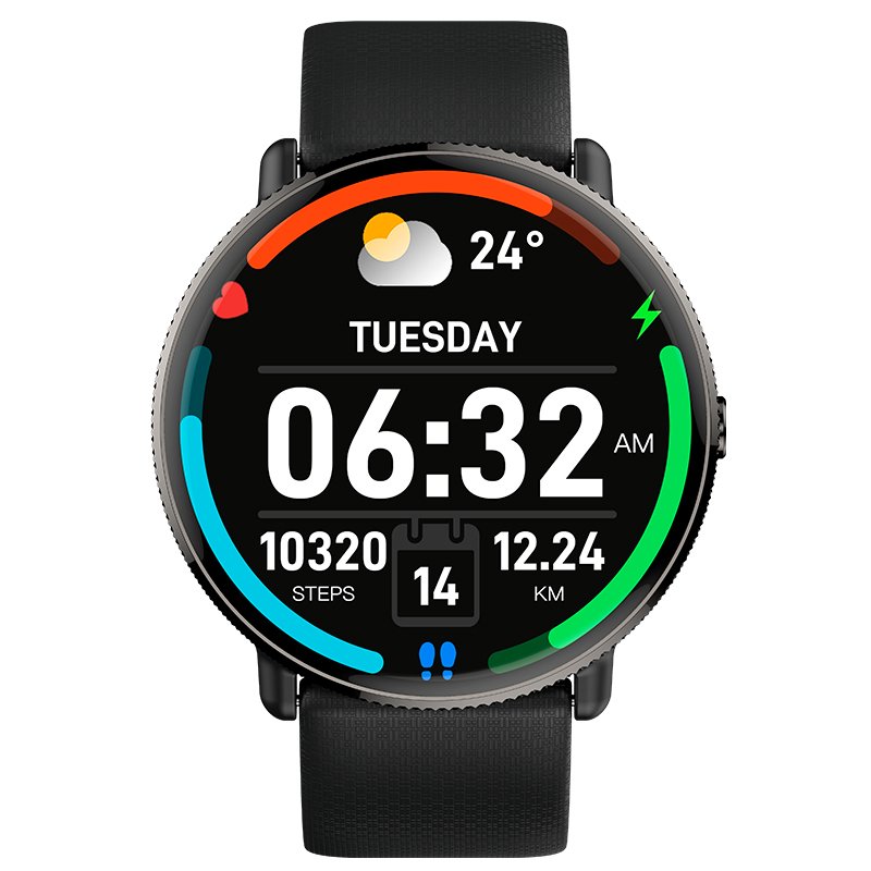 Smartwatch COOL Pantalla AMOLED Forever Silicona Negro (Llamadas, Salud, Deporte)