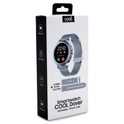 Smartwatch Metal + Silicona COOL Dover Gris (Llamadas, Salud, Deporte, Correa Extra)