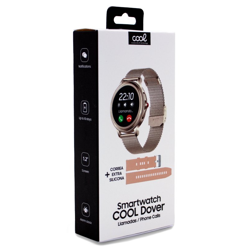 Smartwatch Metal + Silicona COOL Dover Rosa (Llamadas, Salud, Deporte, Correa Extra)