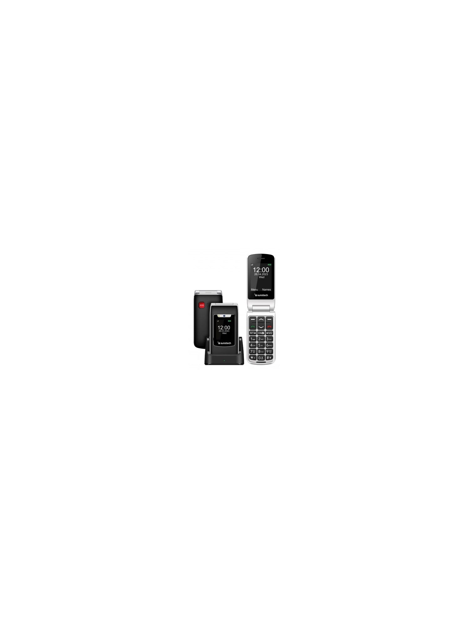 Sunstech CELT23 6,1 cm (2.4") 101 g Negro Teléfono para personas mayores