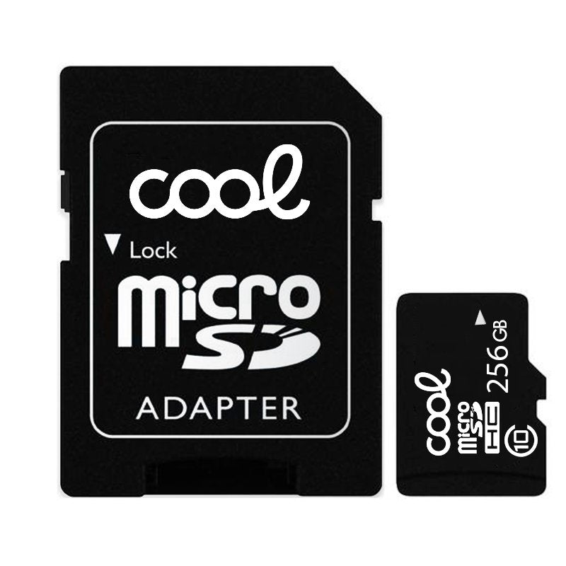 Tarjeta Memoria Micro SD con Adaptador x256 GB COOL (Clase 10)