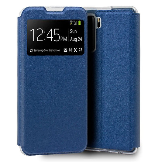Funda COOL Flip Cover para Huawei P40 Lite 5G Liso Azul