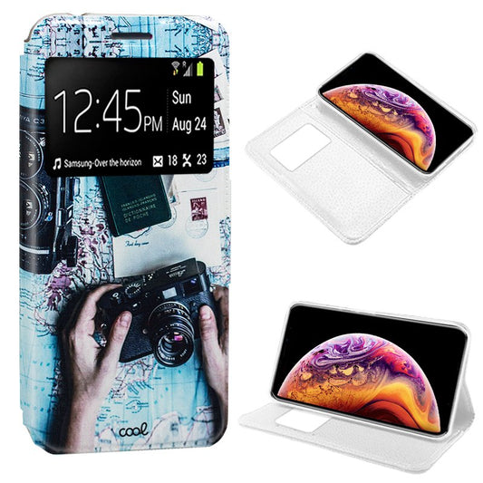 Funda COOL Flip Cover para iPhone XS Max Dibujos Travel 